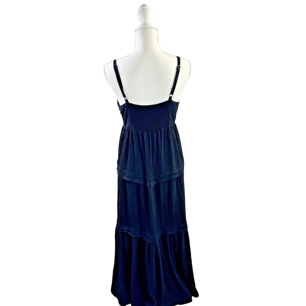 Simply Vera Wang Tiered Maxi Dress Black M cottagecore bohemian summer sundress - Picture 6 of 10